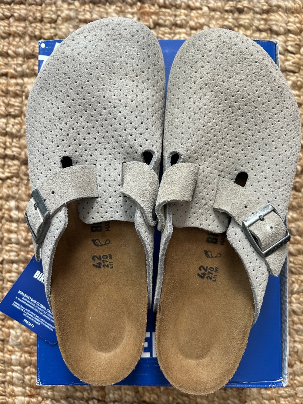 Birkenstock Boston BS Emboss Dots Stone Coin size 42 men’s 9 womens 11. New